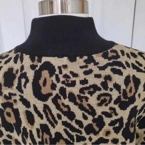 Calvin Klein animal print high low sweater size L - Picture 4 of 11